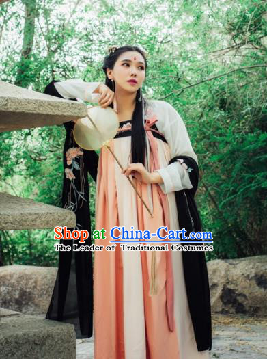 Chinese Ancient Palace Lady Hanfu Han Dynasty Imperial Concubine Queen Embroidered Historical Costumes