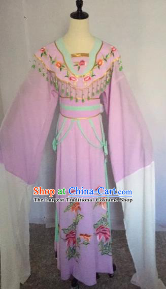 Chinese Traditional Beijing Opera Nobility Lady Lilac Dress Peking Opera Diva Costumes for Adults