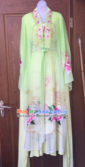 Chinese Traditional Peking Opera Nobility Lady Green Dress Beijing Opera Diva Costumes for Adults