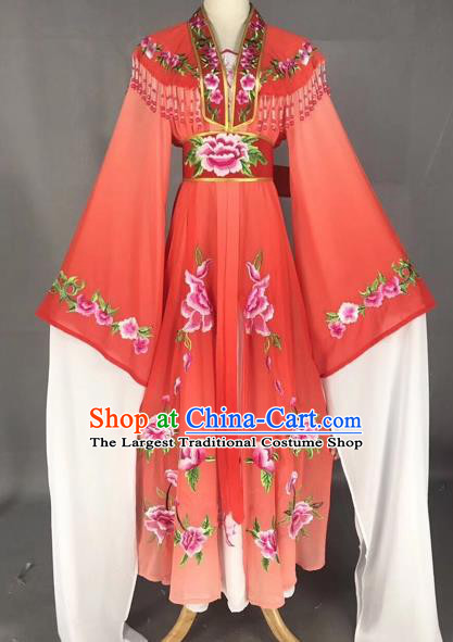 Chinese Peking Opera Actress Red Dress Traditional Beijing Opera Rich Lady Embroidered Costumes for Adults
