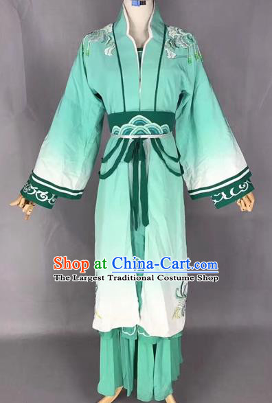 Traditional Chinese Peking Opera Mui Tsai Green Costume Beijing Opera Fairy Dress for Adults