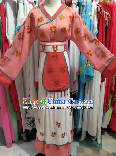 Traditional Chinese Peking Opera Mui Tsai Pink Costume Beijing Opera Maidservants Dress for Adults