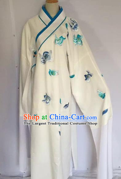 Chinese Traditional Beijing Opera Scholar White Robe Peking Opera Niche Clothing for Adults