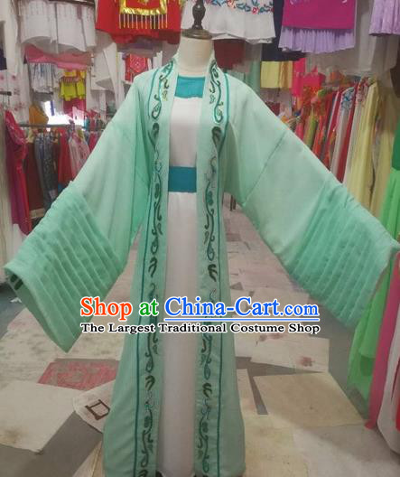 Chinese Traditional Beijing Opera Scholar Green Clothing Peking Opera Niche Robe for Adults