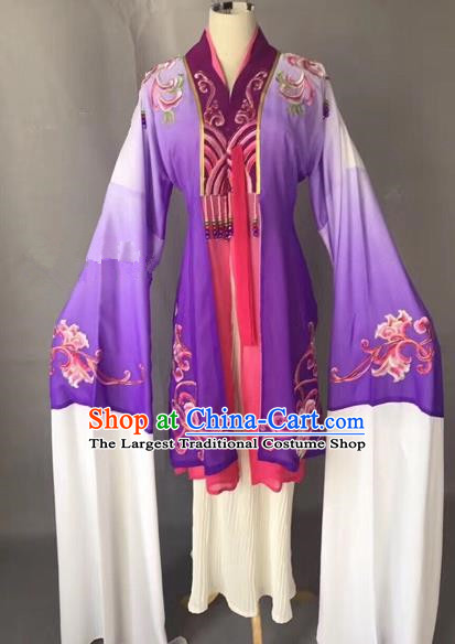 Chinese Ancient Peking Opera Palace Lady Purple Dress Traditional Beijing Opera Diva Costumes for Adults