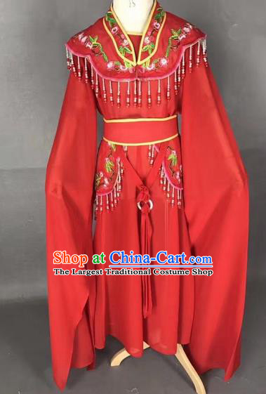 Chinese Ancient Peking Opera Children Red Dress Traditional Beijing Opera Diva Costumes for Kids