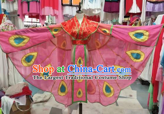 Traditional Chinese Peking Opera Diva Costume Beijing Opera Butterfly Lovers Pink Dress for Adults