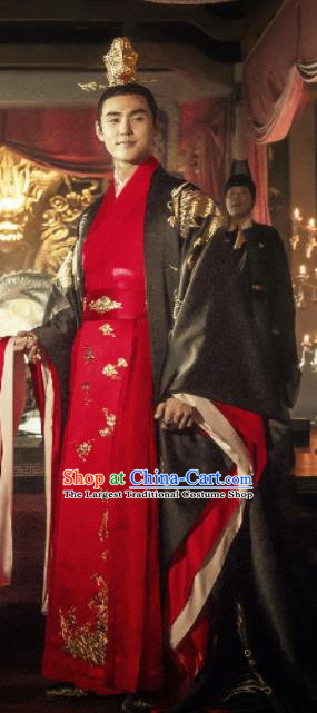 Chinese Ancient Emperor Wedding Costumes Legend Of Fu Yao Traditional Majesty Imperial Robe for Men