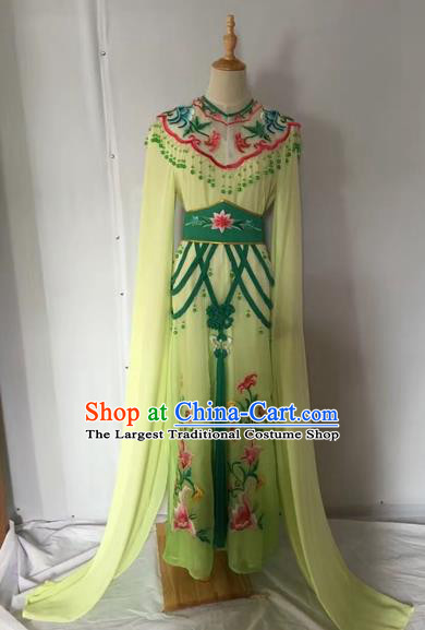 Traditional Chinese Peking Opera Rich Lady Costume Beijing Opera Diva Fairy Green Dress for Adults