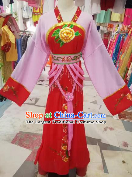Chinese Shaoxing Opera Embroidered Red Dress Traditional Beijing Opera Diva Costume for Adults