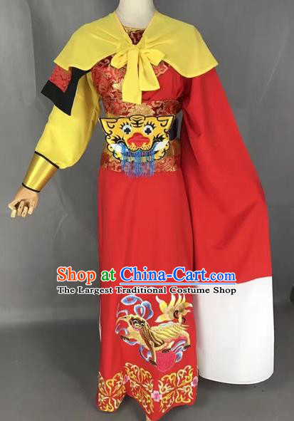 Chinese Beijing Opera General Red Clothing Traditional Peking Opera Prince Costume for Adults