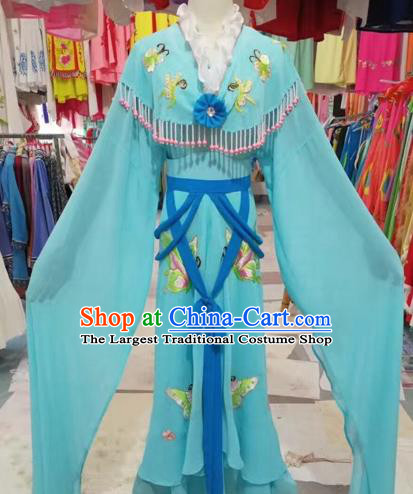 Chinese Beijing Opera Nobility Lady Dress Ancient Princess Blue Costume for Adults