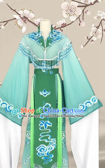 Chinese Traditional Beijing Opera Actress Green Clothing Ancient Princess Costume for Adults