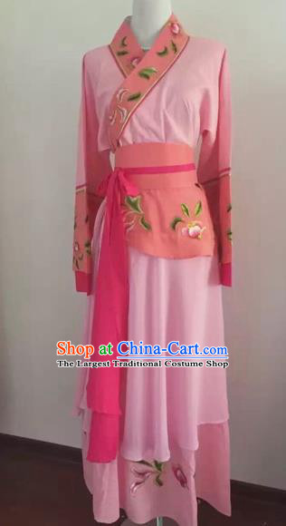 Chinese Huangmei Opera Maidservants Pink Dress Traditional Beijing Opera Diva Costume for Adults