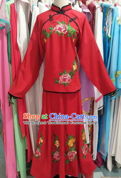 Chinese Traditional Peking Opera Actress Embroidered Dress Ancient Maidservants Costume for Adults