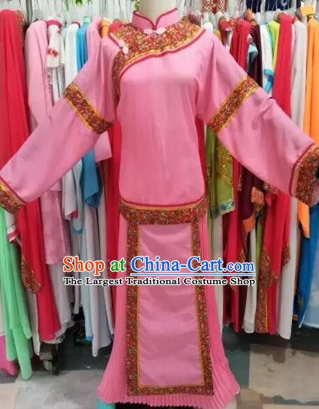 Chinese Traditional Peking Opera Pink Dress Ancient Maidservants Costume for Adults