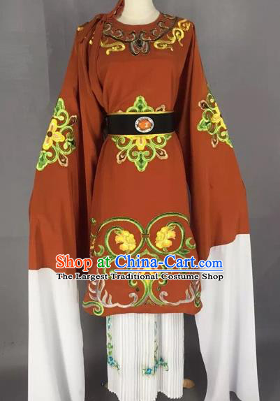 Chinese Beijing Opera Pantaloon Brown Clothing Ancient Old Woman Costume for Adults