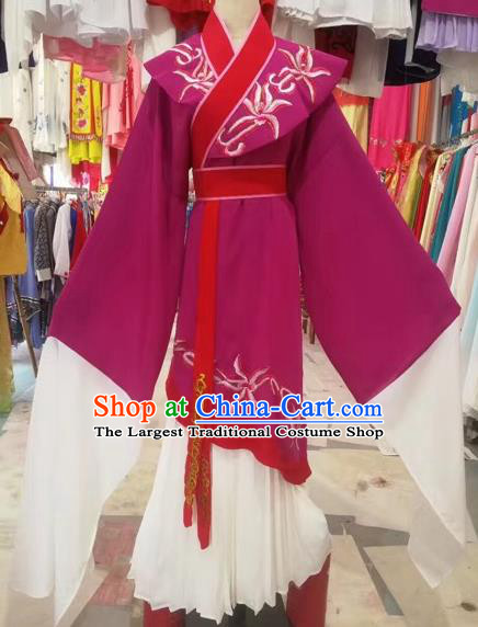 Chinese Beijing Opera Pantaloon Wine Red Clothing Ancient Woman Matchmaker Costume for Adults