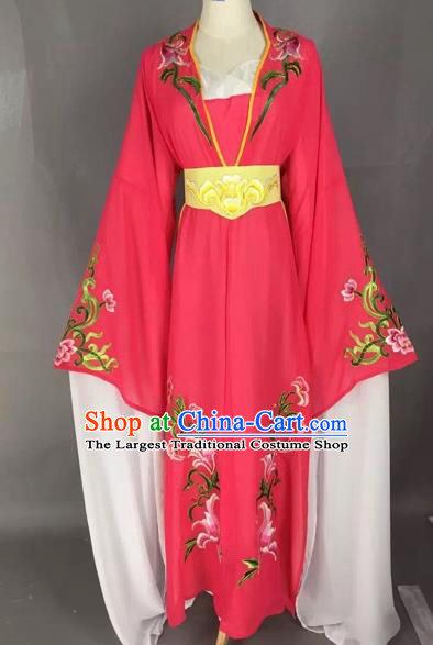 Chinese Beijing Opera Actress Rosy Dress Ancient Rich Lady Costume for Adults