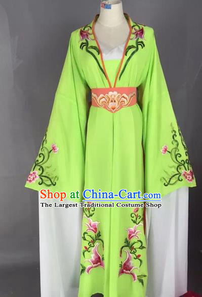 Chinese Beijing Opera Actress Green Dress Ancient Rich Lady Costume for Adults