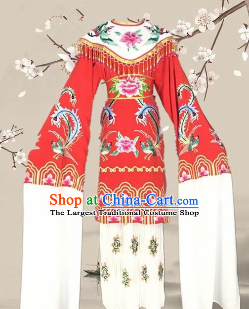 Chinese Traditional Beijing Opera Actress Red Dress Ancient Palace Empress Costume for Adults