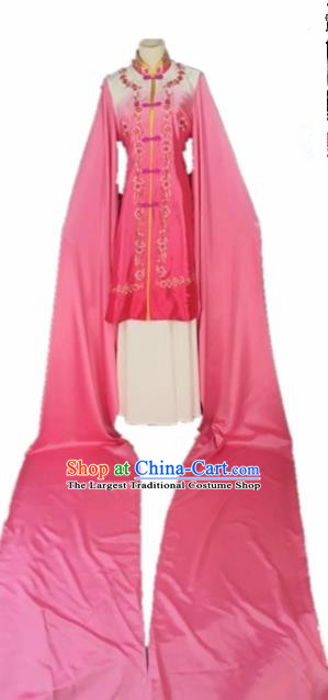 Chinese Traditional Beijing Opera Actress Pink Water Sleeve Dress Ancient Princess Costume for Adults