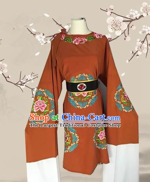 Chinese Ancient Dowager Countess Khaki Clothing Traditional Beijing Opera Pantaloon Costume for Adults
