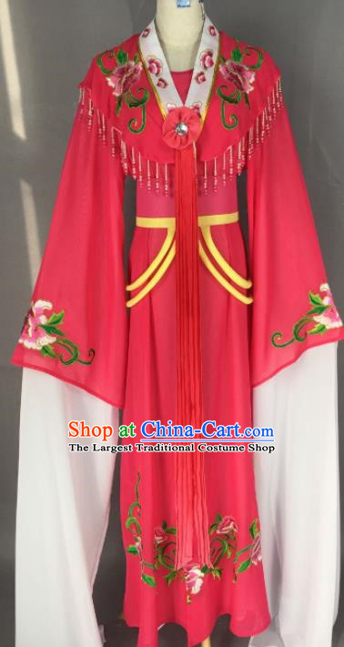 Chinese Ancient Palace Princess Rosy Dress Traditional Beijing Opera Actress Costume for Adults