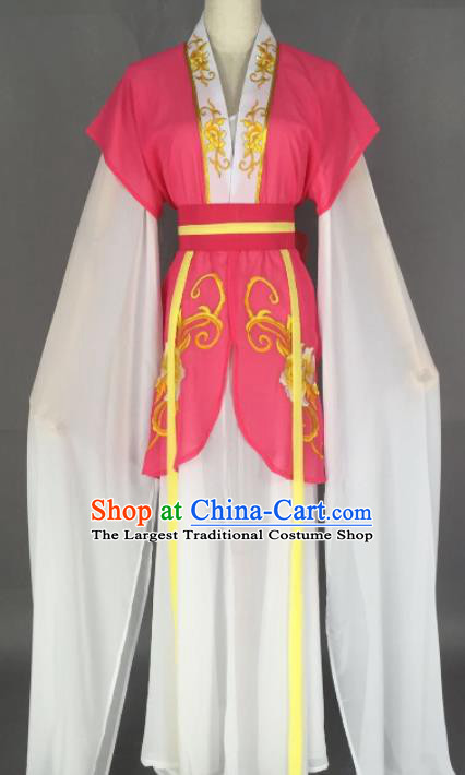 Chinese Ancient Court Maid Rosy Dress Traditional Beijing Opera Actress Costume for Adults