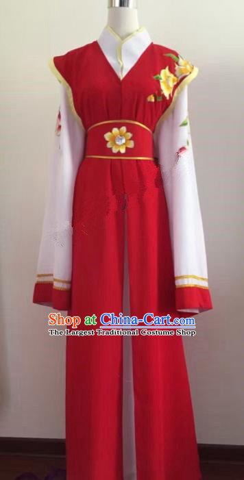 Chinese Ancient Young Lady Red Dress Traditional Beijing Opera Actress Costume for Adults