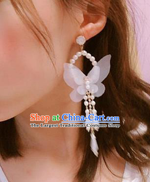 Top Grade Bride Wedding Accessories Silk Butterfly Earrings for Women