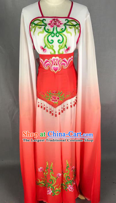 Chinese Ancient Court Maid Red Dress Traditional Beijing Opera Diva Costume for Adults