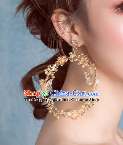 Top Grade Bride Wedding Accessories Crystal Golden Earrings for Women
