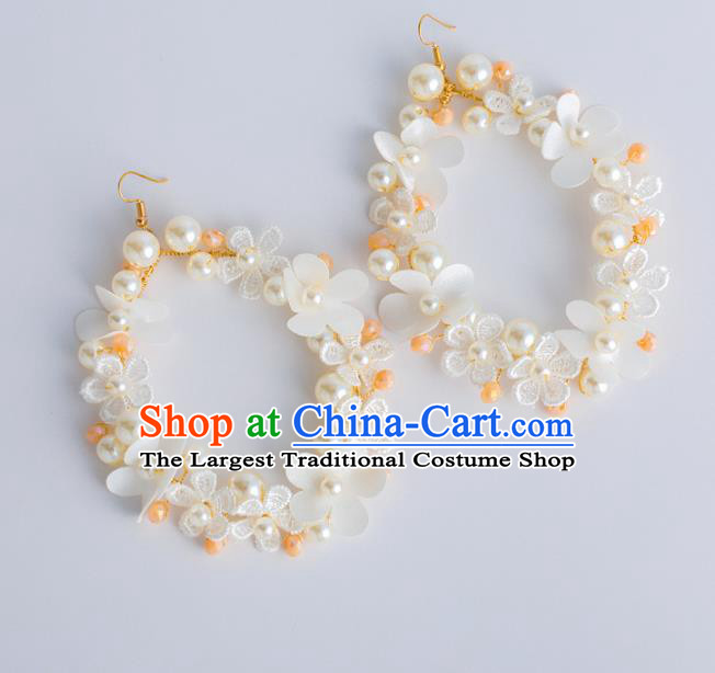 Top Grade Bride Wedding Jewelry Accessories Lace Flowers Earrings for Women