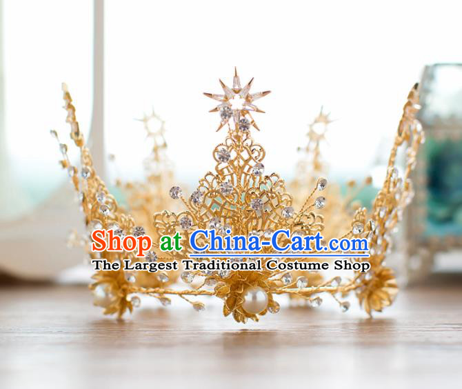 Top Grade Wedding Hair Accessories Baroque Princess Retro Round Crystal Royal Crown for Women