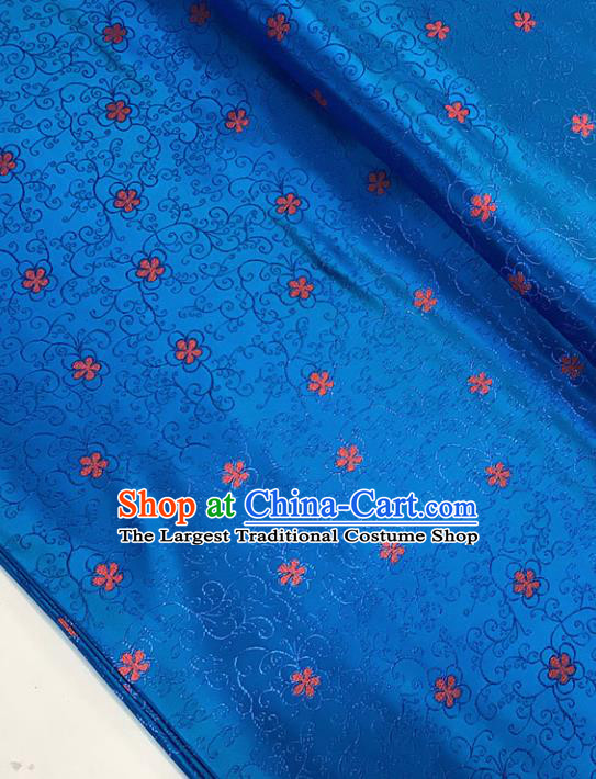 Asian Chinese Traditional Pattern Blue Brocade Fabric Silk Fabric Chinese Fabric Material