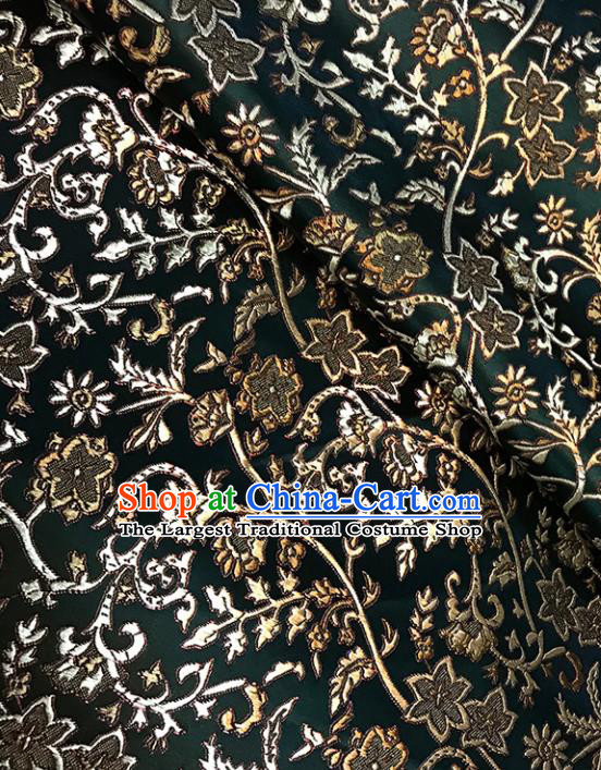 Asian Chinese Traditional Pattern Atrovirens Brocade Fabric Silk Fabric Chinese Fabric Material