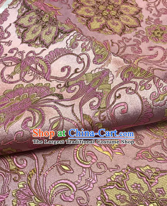 Asian Chinese Traditional Pattern Pink Brocade Fabric Silk Fabric Chinese Fabric Material