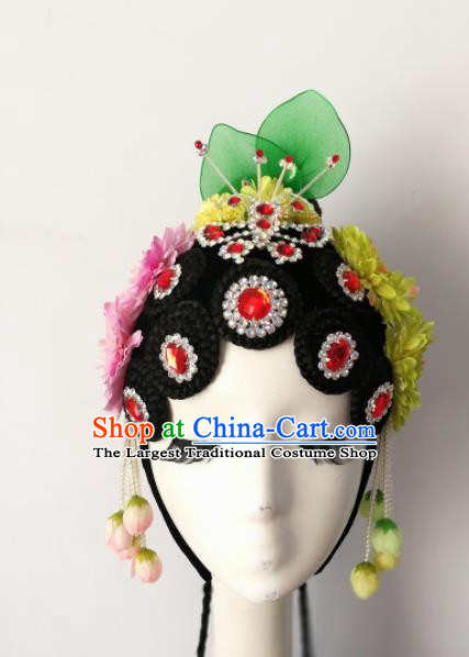 Chinese Traditional Folk Dance Beijing Opera Hair Accessories Classical Dance Headwear for Women