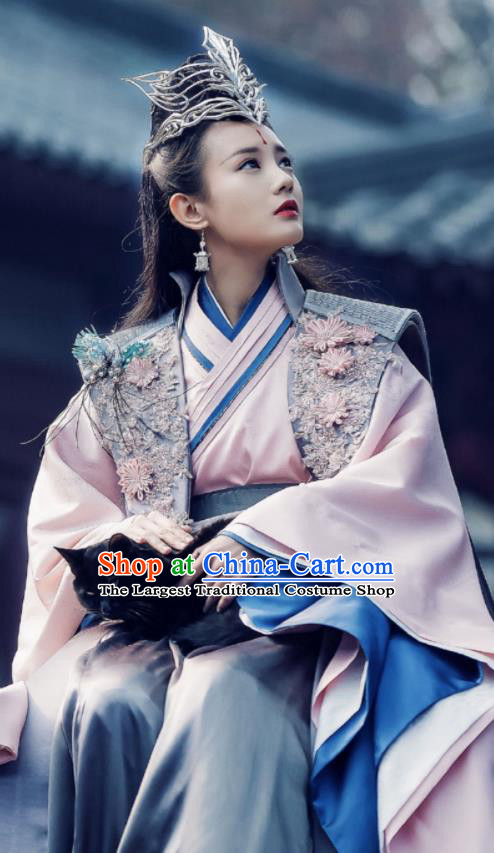 Chinese Ancient Peri Costumes Traditional Princess Swordsman Hanfu Dress