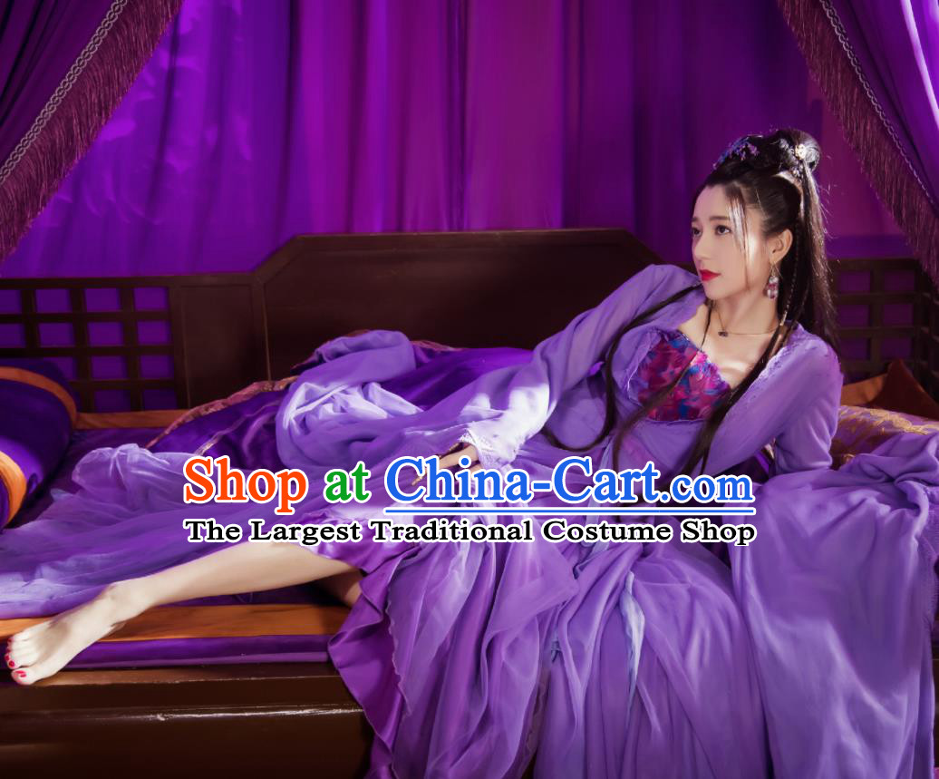 Chinese Ancient Peri Costumes Traditional Princess Swordsman Hanfu Dress