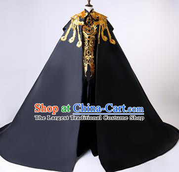 Chinese Traditional Phoenix Pattern Cloak Full Dress Compere Chorus Costume for Women