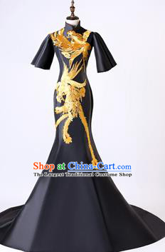 Chinese Traditional Phoenix Pattern Full Dress Compere Chorus Costume for Women
