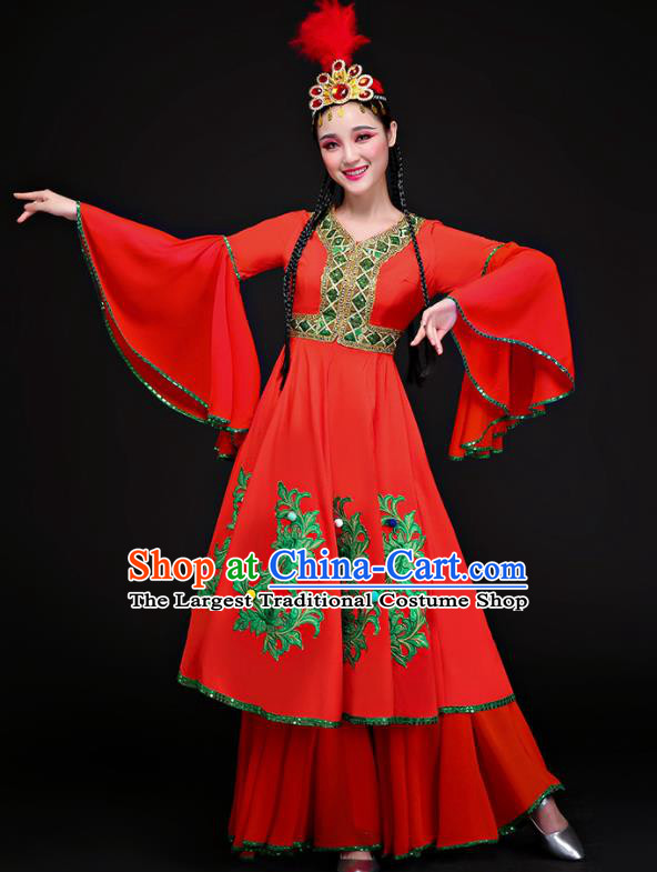 Chinese Traditional Uyghur Nationality Dance Clothing Classical Dance Costume for Women