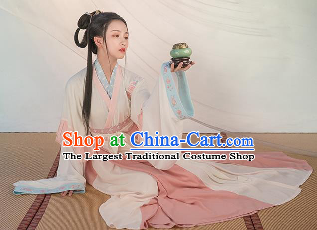 Chinese Ancient Palace Lady Hanfu Han Dynasty Imperial Concubine Queen Embroidered Historical Costumes