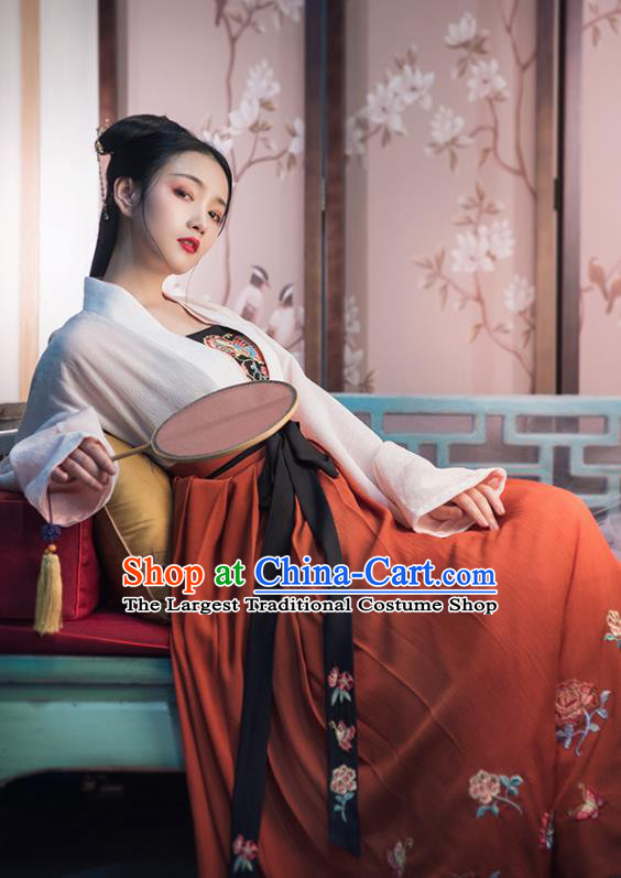 Chinese Ancient Palace Lady Hanfu Han Dynasty Imperial Concubine Queen Embroidered Historical Costumes