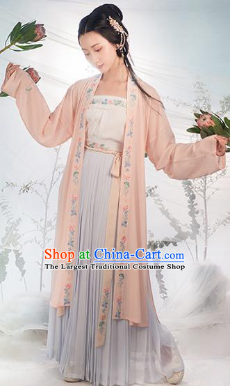 Traditional Chinese Song Dynasty Costumes Ancient Fairy Embroidered Hanfu Dress for Women