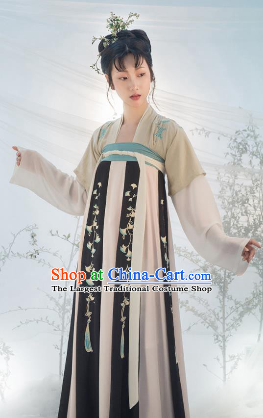 Chinese Ancient Palace Lady Hanfu Han Dynasty Imperial Concubine Queen Embroidered Historical Costumes