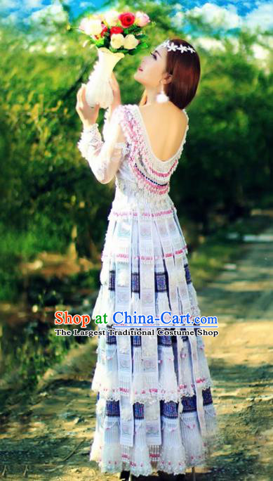 Traditional Chinese Miao Nationality Dance Clothing Hmong Ethnic Minority Costumes and Headwear