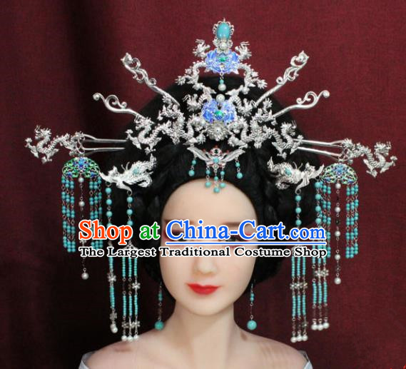 Chinese Ancient Queen Hair Accessories Empress Phoenix Coronet Hairpins for Women